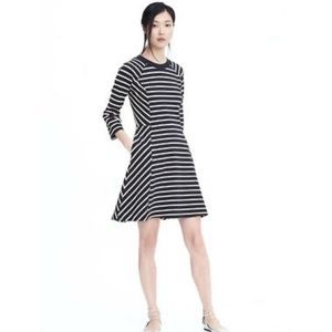 Banana Republic Fit and Flare Striped Dress